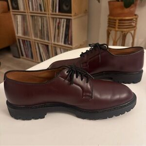 Allen Edmonds Lennon Burgundy Derby Leather Lug Sole Men’s Shoes Size 8.5 D NWOT